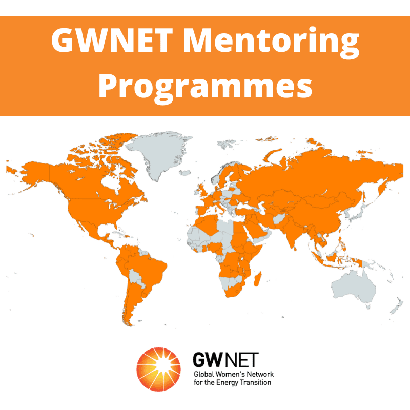 Map of the world with GWNET mentee countries highlighted in orange
