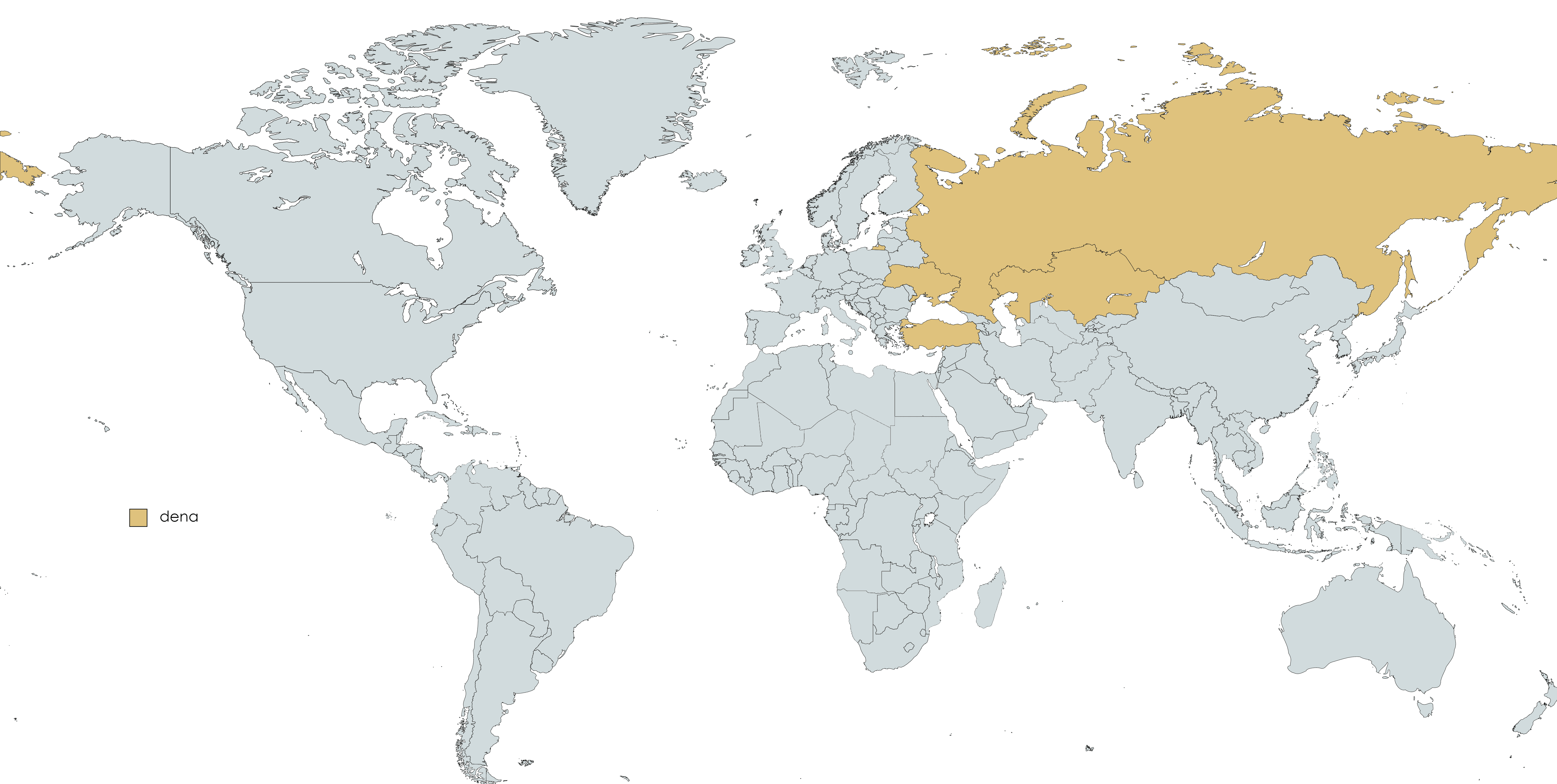 Map of the world with highlighted sections showing mentee countries