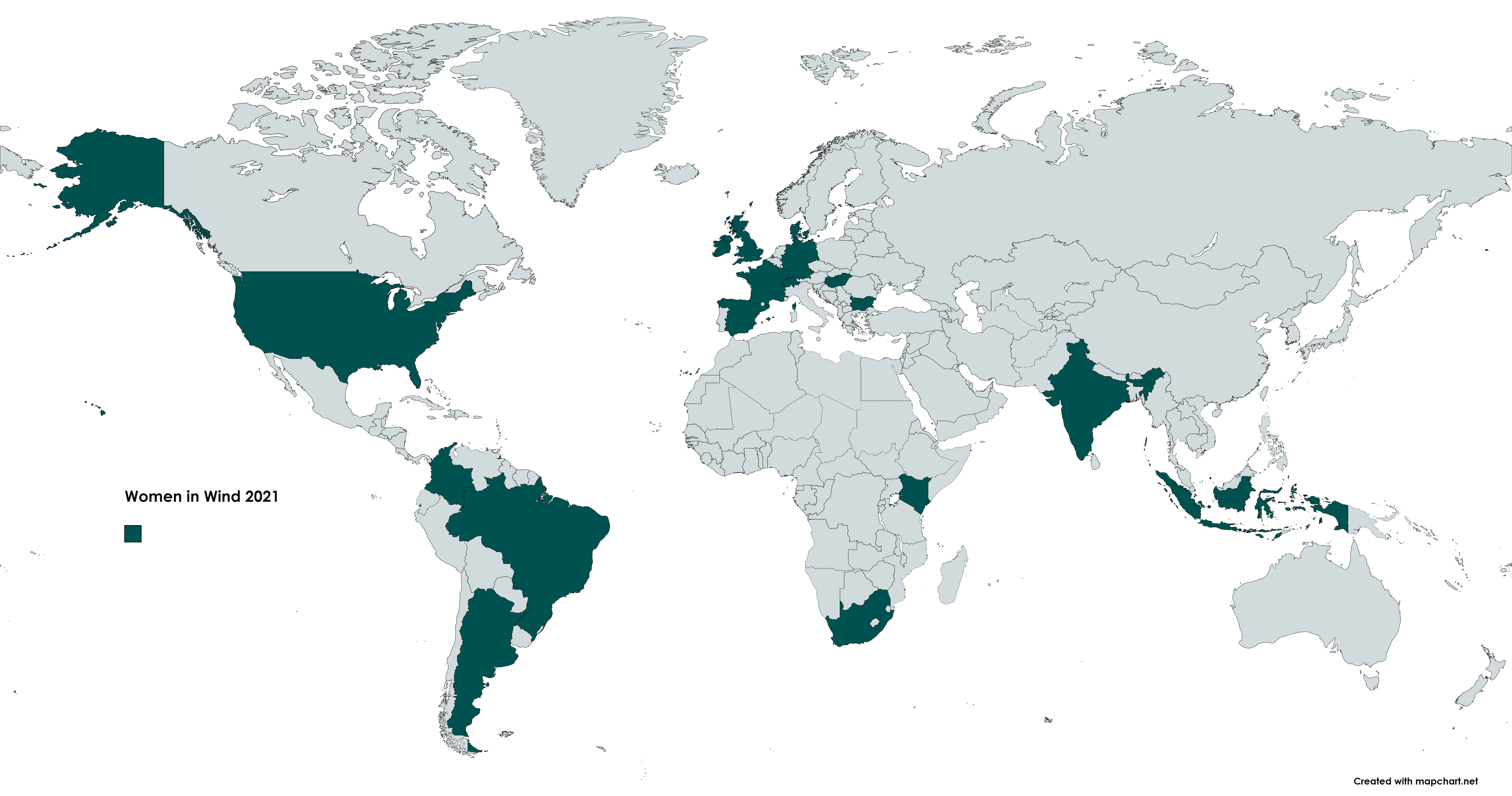 Women in Wind 2021 Mentors Map