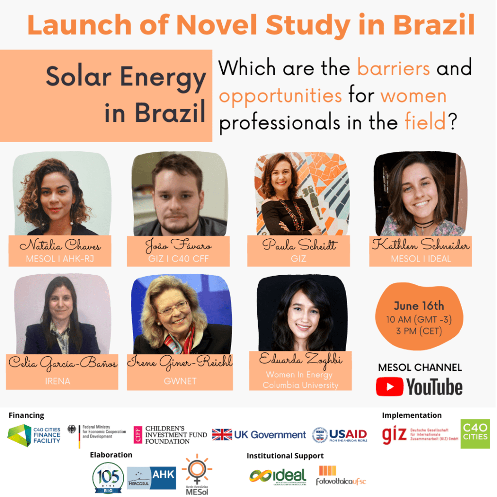 Event Launch poster of Gender study in Solar Energy in Brazil