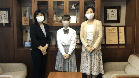 Picture of Ms. Takami, Ms. Michiyo Uehara, and Ms. Komai