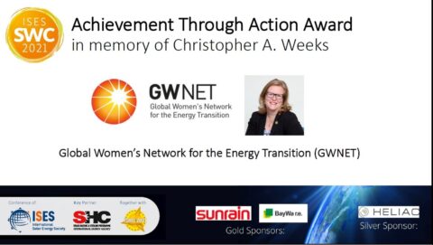 Poster with GWNET and organiser logos, as well as picture of Christine Lins