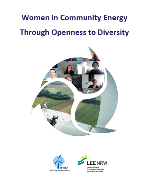 Report cover with photos in a wind turbine outline