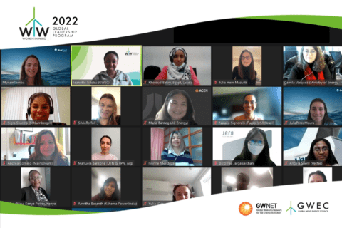 Screenshot of webinar participants, with organiser logos on top left and bottom right corners